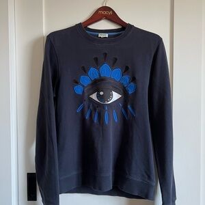 Kenzo Men's Dark Sweater with Blue Eye Design